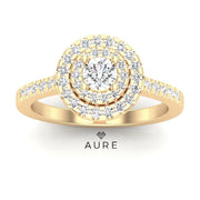 Bague Auréolée double Aura de marque AURE en Diamant conçue et créée au Maroc