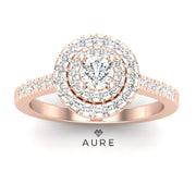 Bague Auréolée double Aura de marque AURE en Zirconium conçue et créée au Maroc