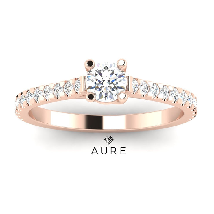 Bague Solitaire Lina de marque AURE en Zirconium conçue et créée au Maroc