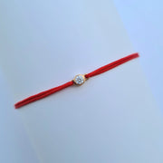 Bracelet sur Cordon Solitaire Zirconium