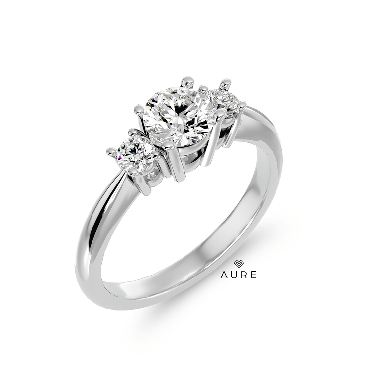 Bague épaulée Maeva de marque AURE en Diamant conçue et créée au Maroc