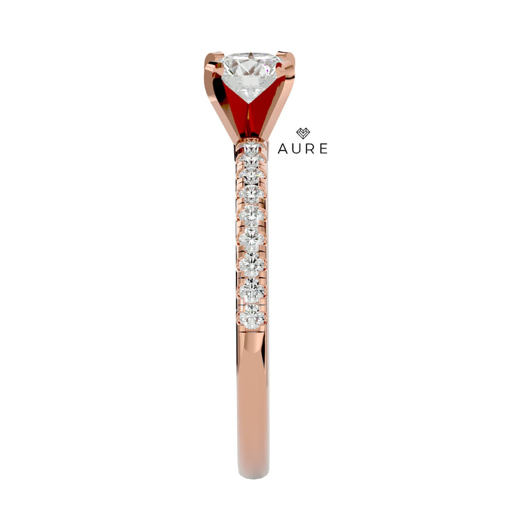 Bague Solitaire Annabelle de marque AURE en Diamant conçue et créée au Maroc