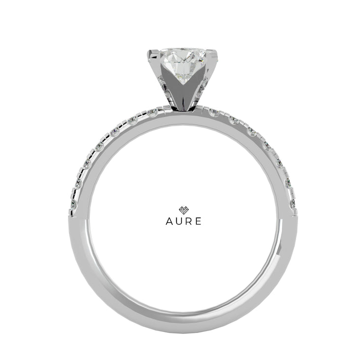 Bague Solitaire serti Alexa de marque AURE en Diamant conçue et créée au Maroc