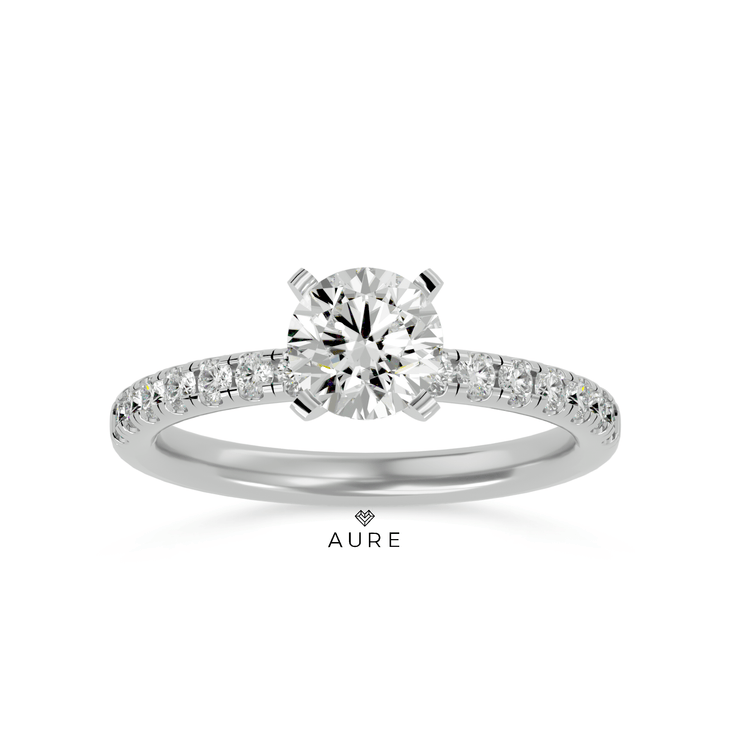 Bague Solitaire serti Alexa de marque AURE en Diamant conçue et créée au Maroc