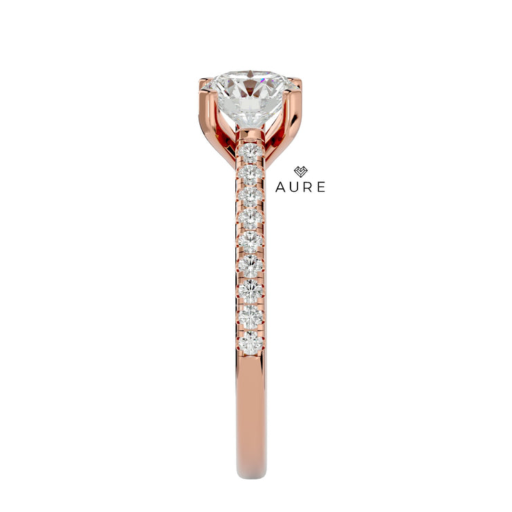 Bague Solitaire Noor de marque AURE en Diamant conçue et créée au Maroc