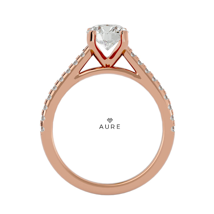 Bague Solitaire Noor de marque AURE en Diamant conçue et créée au Maroc