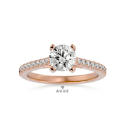 Bague Solitaire Noor de marque AURE en Diamant conçue et créée au Maroc