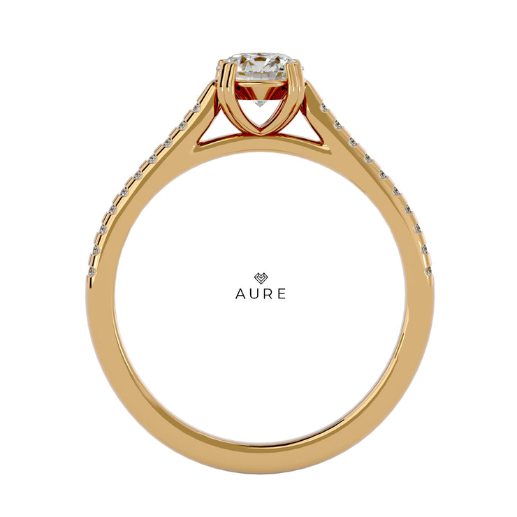 Bague Solitaire serti Aïcha de marque AURE en Diamant conçue et créée au Maroc