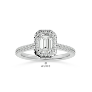 Bague Auréolée centre fantaisie Sarah de marque AURE en Diamant conçue et créée au Maroc