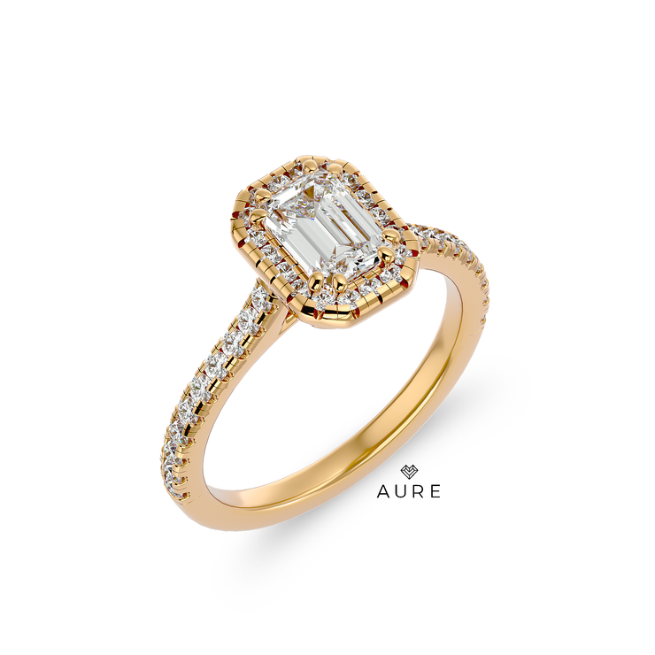 Bague Auréolée centre fantaisie Sarah de marque AURE en Diamant conçue et créée au Maroc