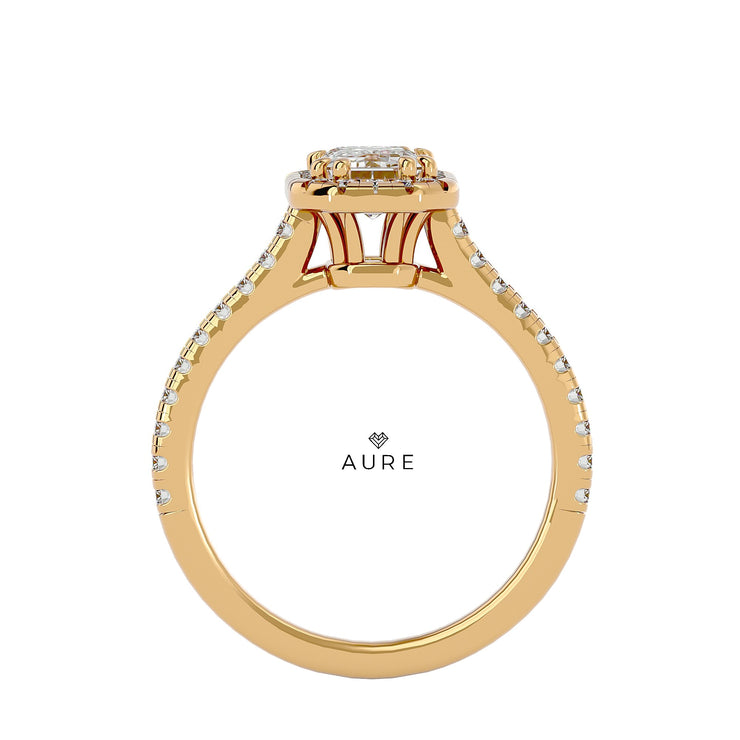 Bague Auréolée centre fantaisie Sarah de marque AURE en Diamant conçue et créée au Maroc