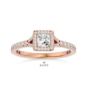 Bague Auréolée centre fantaisie Lalla de marque AURE en Diamant conçue et créée au Maroc