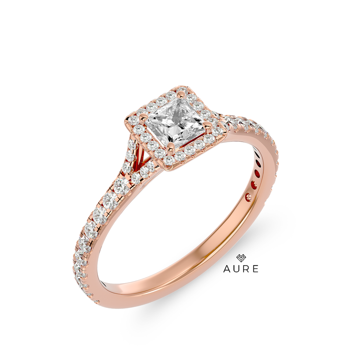 Bague Auréolée centre fantaisie Lalla de marque AURE en Diamant conçue et créée au Maroc