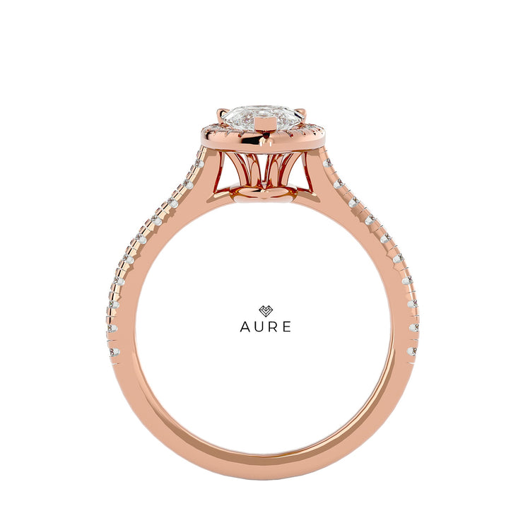 Bague Auréolée centre fantaisie Sofia de marque AURE en Zirconium conçue et créée au Maroc