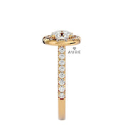 Bague Auréolée centre rond Alia de marque AURE en Diamant conçue et créée au Maroc