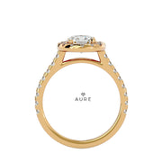 Bague Auréolée centre rond Alia de marque AURE en Diamant conçue et créée au Maroc
