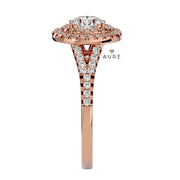 Bague Auréolée double Elle de marque AURE en Diamant conçue et créée au Maroc