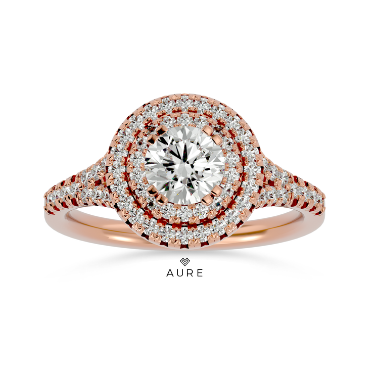 Bague Auréolée double Elle de marque AURE en Diamant conçue et créée au Maroc
