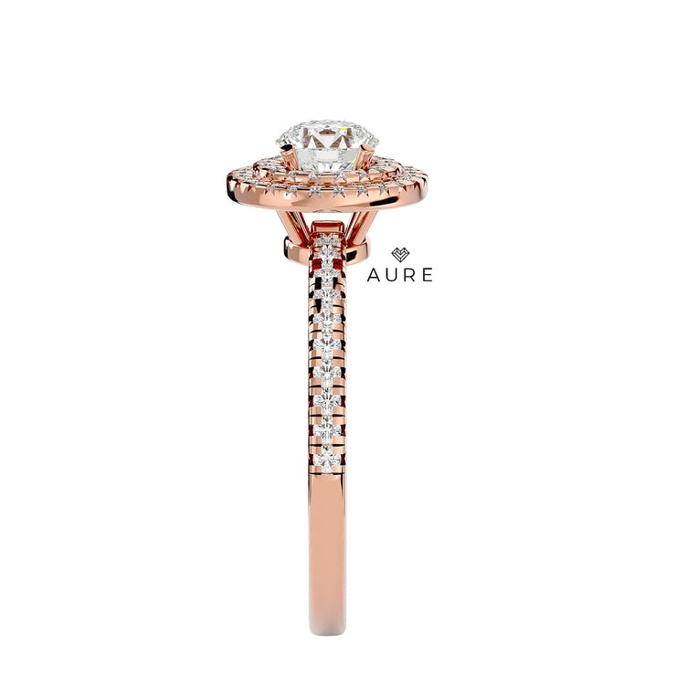 Bague Auréolée double Lila de marque AURE en Diamant conçue et créée au Maroc