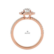 Bague Auréolée double Lila de marque AURE en Diamant conçue et créée au Maroc
