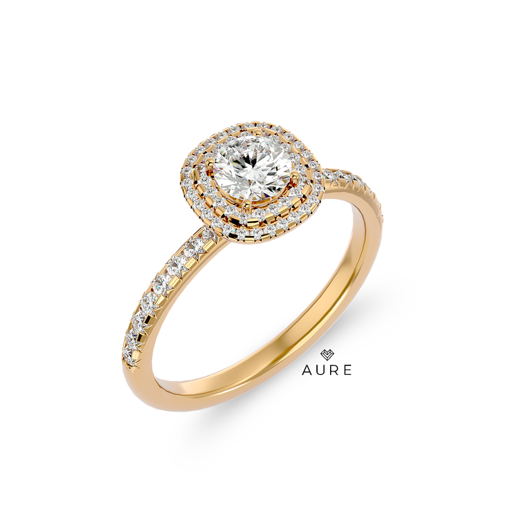 Bague Auréolée double Joséphine de marque AURE en Diamant conçue et créée au Maroc