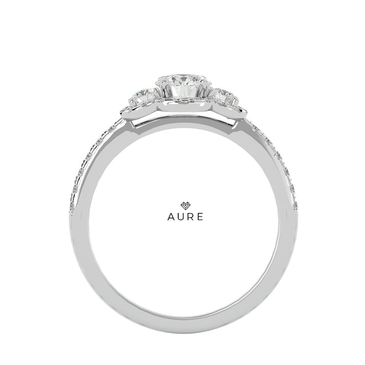 Bague épaulée Mina de marque AURE en Zirconium conçue et créée au Maroc