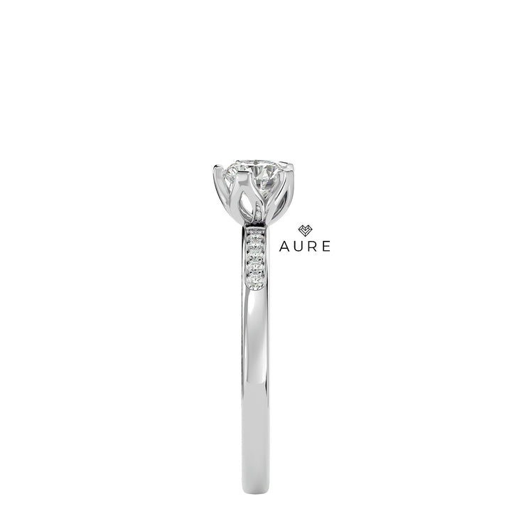 Bague Solitaire Asma de marque AURE en Diamant conçue et créée au Maroc