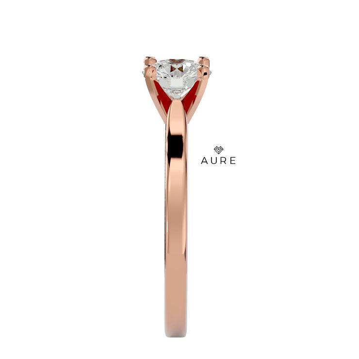 Bague Solitaire épuré Elsa de marque AURE en Diamant conçue et créée au Maroc