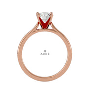 Bague Solitaire épuré Elsa de marque AURE en Diamant conçue et créée au Maroc