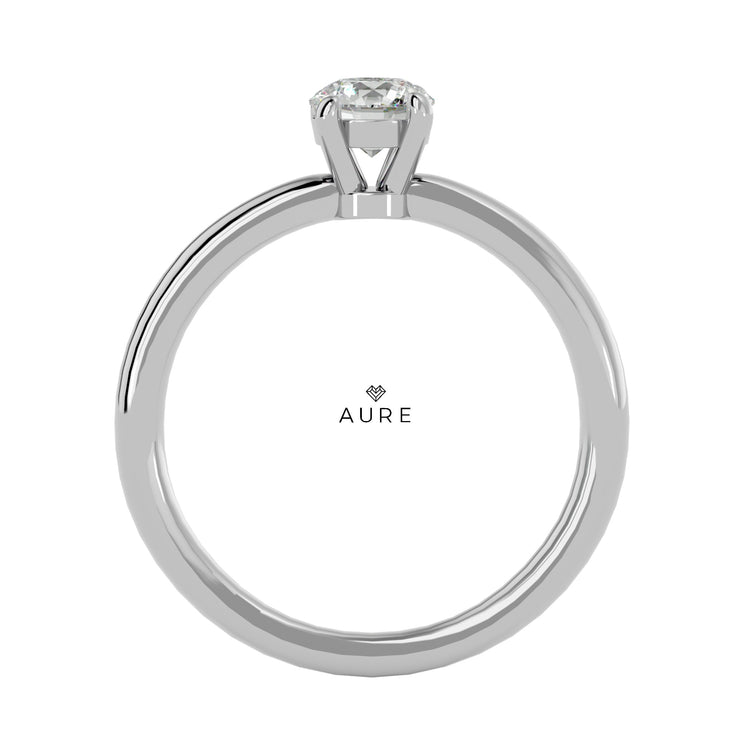 Bague Solitaire épuré Léa de marque AURE en Zirconium conçue et créée au Maroc