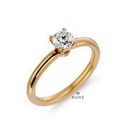 Bague Solitaire épuré Léa de marque AURE en Zirconium conçue et créée au Maroc