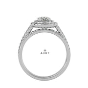 Bague Auréolée double Ensemble Imane de marque AURE en Diamant conçue et créée au Maroc