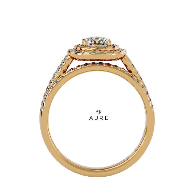 Bague Auréolée double Ensemble Imane de marque AURE en Zirconium conçue et créée au Maroc