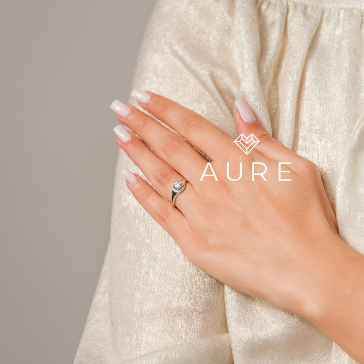 Bague Inspiration Vintage Bella de marque AURE en Diamant conçue et créée au Maroc