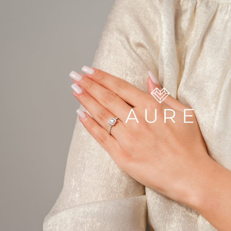 Bague Auréolée centre fantaisie Lalla de marque AURE en Diamant conçue et créée au Maroc