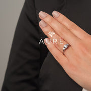 Bague épaulée Maeva de marque AURE en Zirconium conçue et créée au Maroc