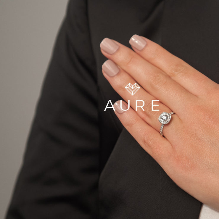 Bague Auréolée double Joséphine de marque AURE en Diamant conçue et créée au Maroc