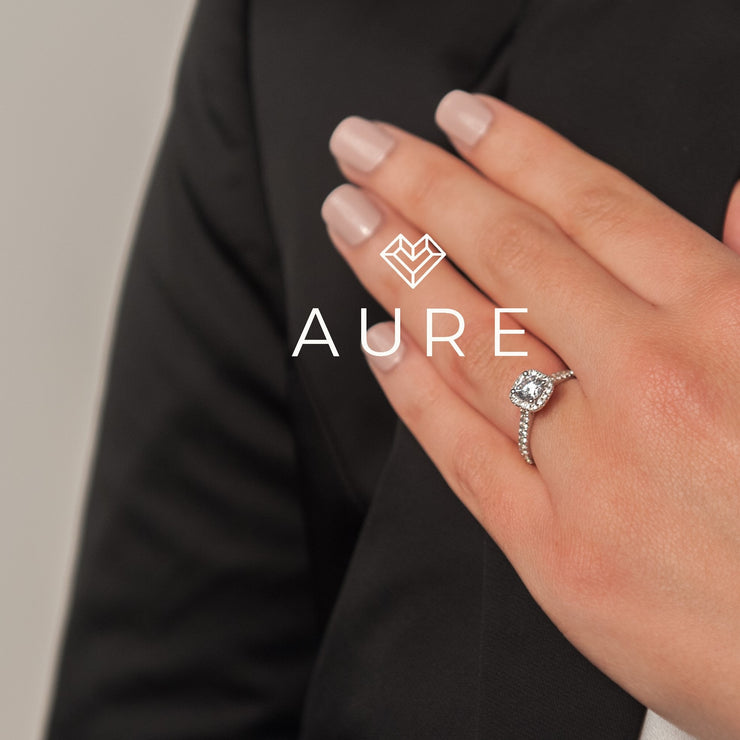 Bague Auréolée variation Selma de marque AURE en Diamant conçue et créée au Maroc